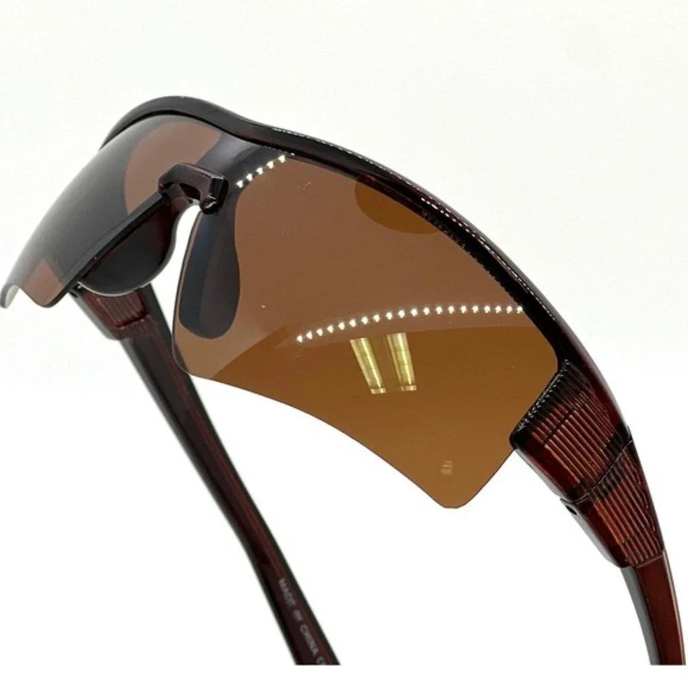 Women Sport Sunglasses Cycling Running Comfort Golf Driving Glasses‎ Dark Brown